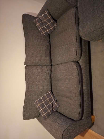 Photo of free Grey sofa and footstool (Earlsfield SW17) #2