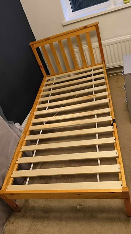 Photo of free Single wooden bed frame (Durham DH7) #1