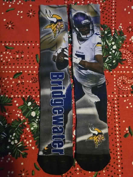 Photo of free MN Vikings T. Bridgewater Socks (West 7th) #1