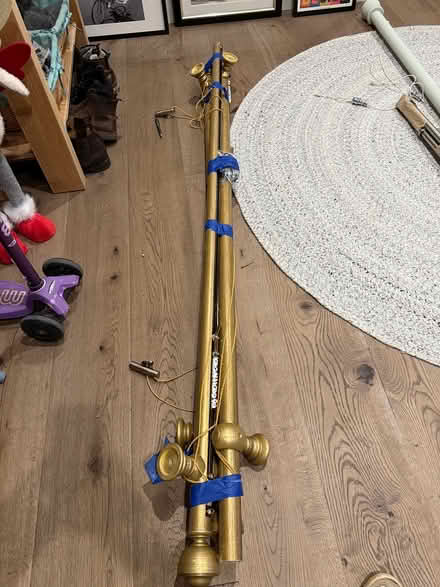 Photo of free 2 gold curtain rails (BA1) #1