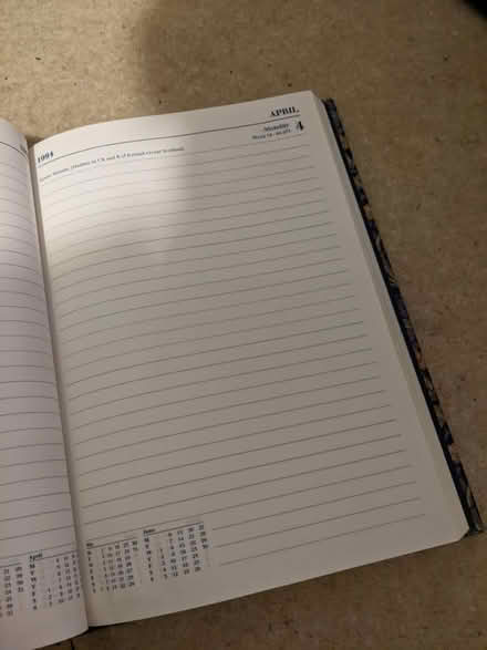 Photo of free 1994 blank diary (Hastings TN34) #2