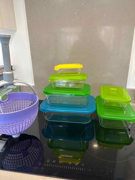 Photo of free Joseph Joseph nesting glass baking/storage dishes + colander/salad spinner (Woodford SK7) #1