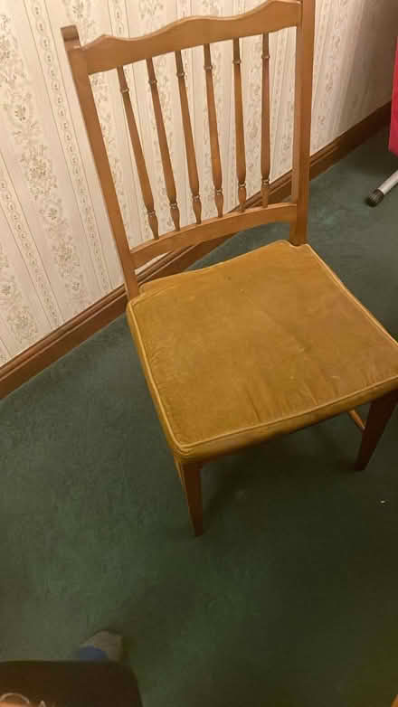 Photo of free Dining table 6/8 seat 6 chairs, matching book case dresser (Old Harlow CM17) #1