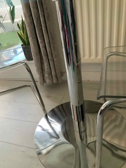 Photo of free 2 ikea Tobias chairs 1 round glass topped dining table (Greenwich SE10) #3