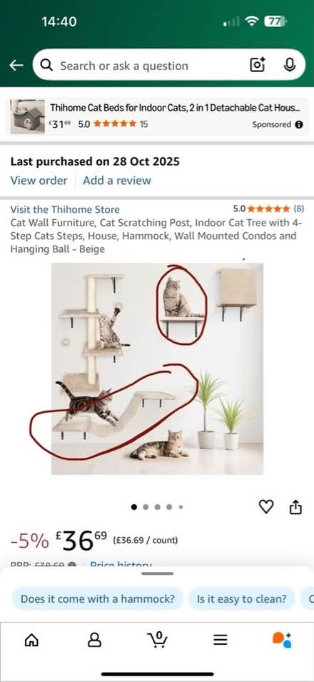 Photo of free Cat wall furniture (West Kensington W14) #1