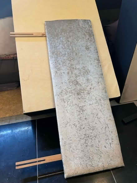 Photo of free Grey velvet king size headboard (Lambs Green RH12) #1