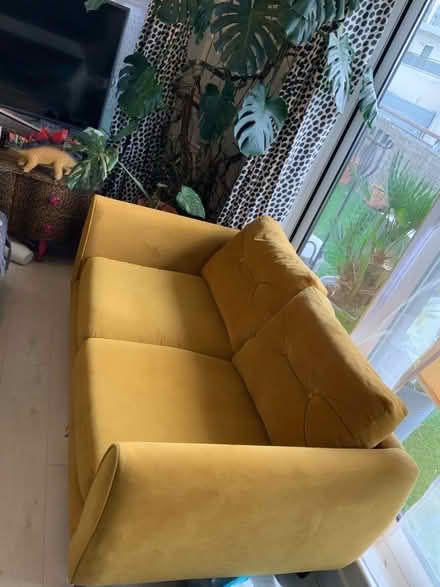 Photo of free 2 seater velvet sofa (Greenwich SE10) #2