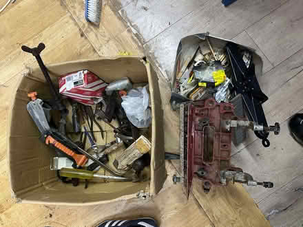 Photo of free box of old tools - dovetail jig & rusty rebate plane (Westwood BA15) #1