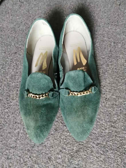 Photo of free Green suede loafers size 5 (Toxteth L8) #1