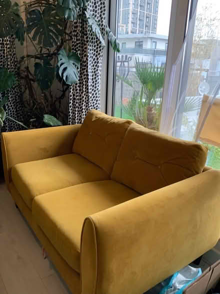 Photo of free 2 seater velvet sofa (Greenwich SE10) #3