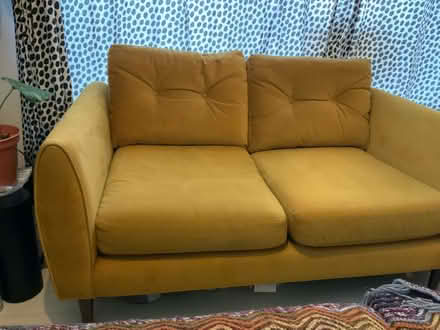 Photo of free 2 seater velvet sofa (Greenwich SE10) #1