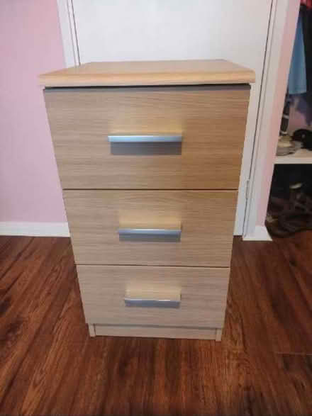 Photo of free Bedside table with three drawers (Seaforth L21) #1