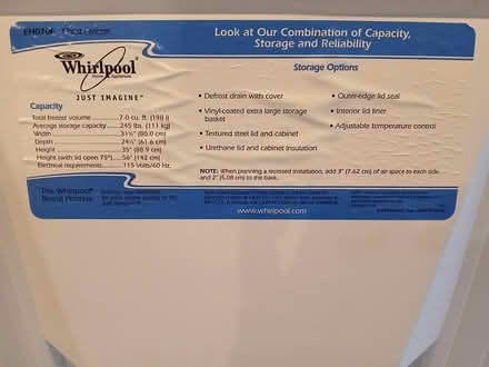 Photo of free 7 cu ft Chest Freezer (Greece NY) #3
