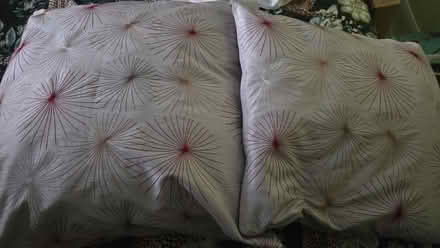 Photo of free 2 grey/silver cushions (Lechlade GL7) #2
