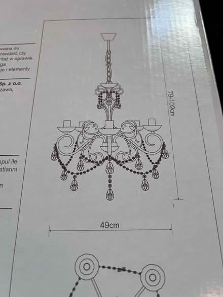 Photo of free Chesworth metal & glass chandelier (Lambs Green RH12) #3