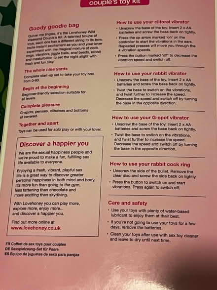 Photo of free New unused toy kit - solo / couples (BS14 Hengrove) #2