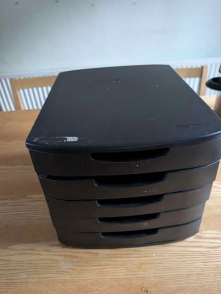 Photo of free Black monitor stand with drawers (Bathford) #1