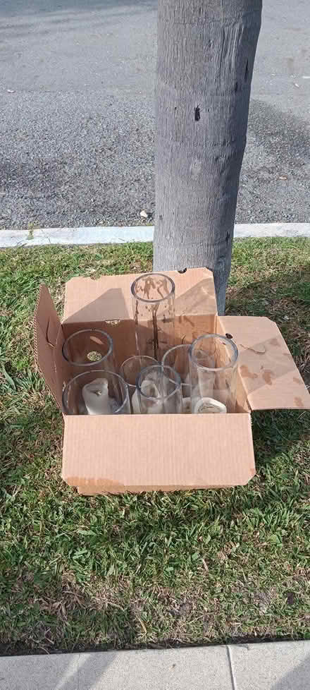 Photo of free Bunch of clear glass vases candles (North park) #1