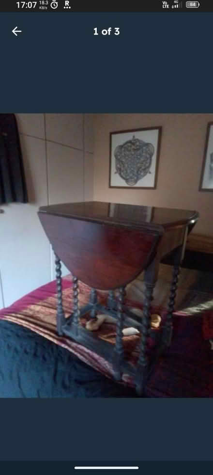 Photo of free 1930's occasional drop leaf table (Ronnis mount OL7) #1
