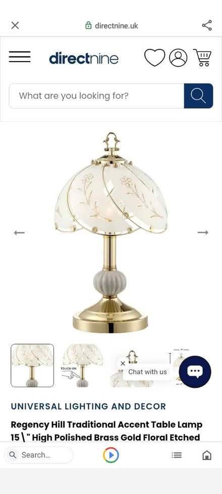 Photo of Touch lamp with glass shade (Harrogate. HG1.) #1