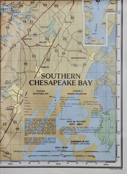 Photo of free Old nautical chart - Chesapeake Bay (Davis/Teele Square area) #1
