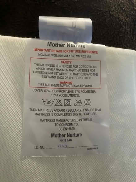 Photo of free Cot/ cot bed mattress (Whins of Milton FK7) #1