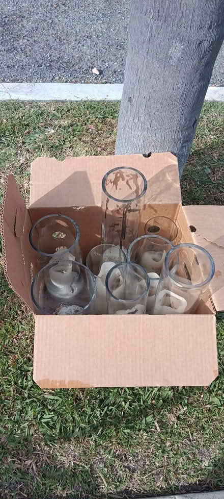 Photo of free Bunch of clear glass vases candles (North park) #2
