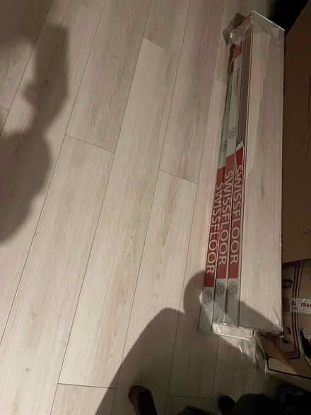 Photo of free White Snow Laminate Flooring (3 Packs + Offcuts) and one hardboard cut i (Victoria SW1V) #2