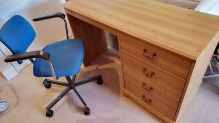 Photo of free Four-drawer desk and chair (SN6 8AE) #1