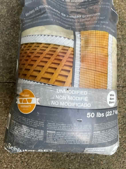 Photo of free Schluter Unmodified Mortar (Bothell area. Can meetup.) #1