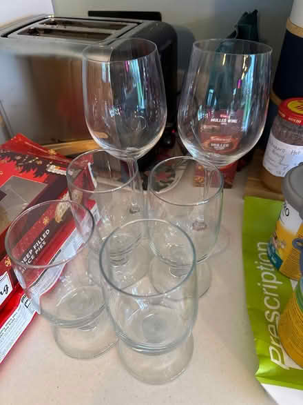Photo of free 6 wine glasses (Staines-upon-Thames TW18) #1