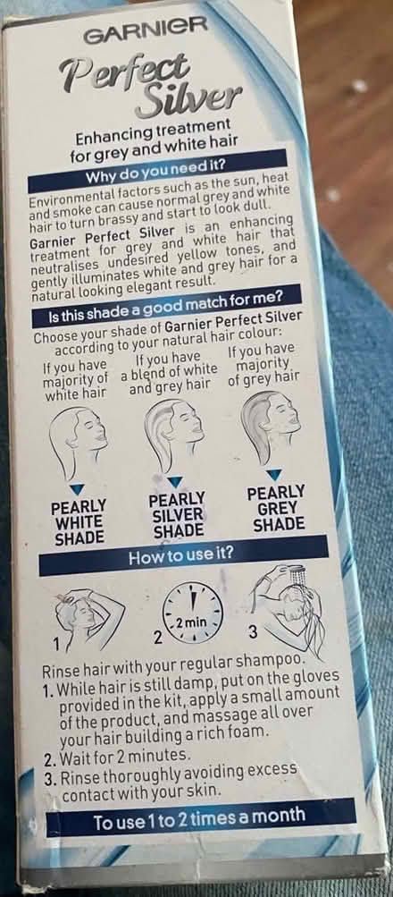 Photo of free Garnier Perfect Silver enhancing treatment for grey o white hair (Stockland Green B23) #2