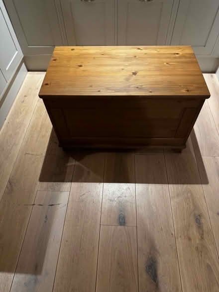 Photo of free IKEA wooden chest, toy storage, ottoman (Brick End CM6) #1