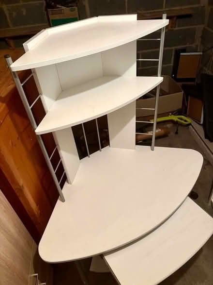 Photo of free Compact corner desk with shelves and keyboard tray (Teams NE11) #3