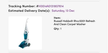 Photo of free Russell Hobbs RHCC5001 Lightweight 600w Carpet Washer & Clea (Bathwick) #4