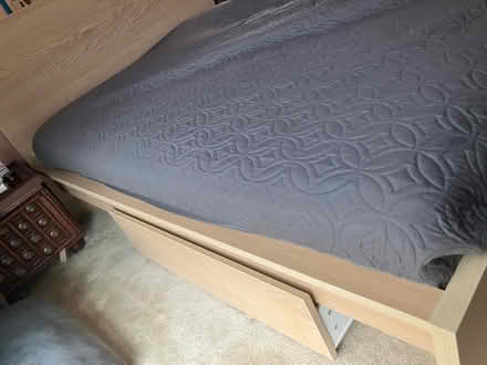 Photo of free Bed frame (full) & chest of drawers (RestonWater resistant) #2