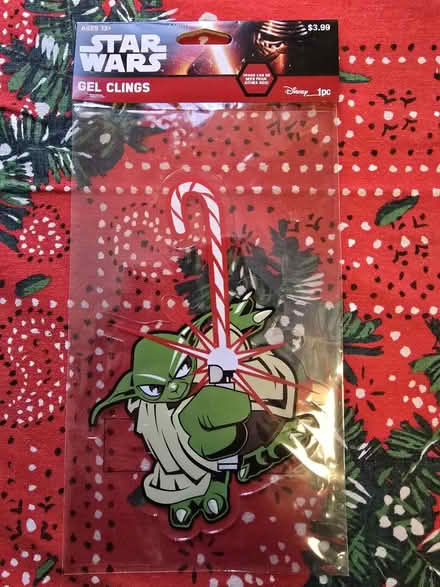 Photo of free Yoda w/ Candy Cane Gel Cling (NIP) (West 7th) #1