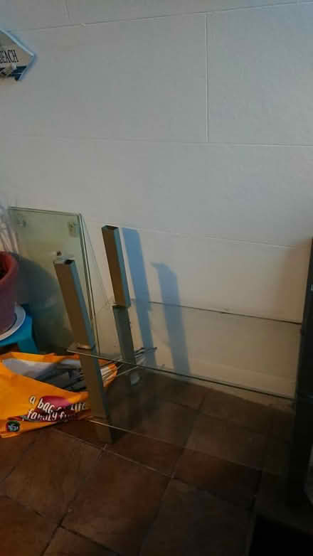 Photo of free Glass and grey metal shelves (CT11) #1