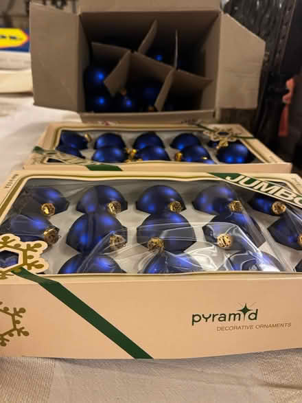 Photo of free Blue Christmas baubles (Dorking (Westcott)) #1