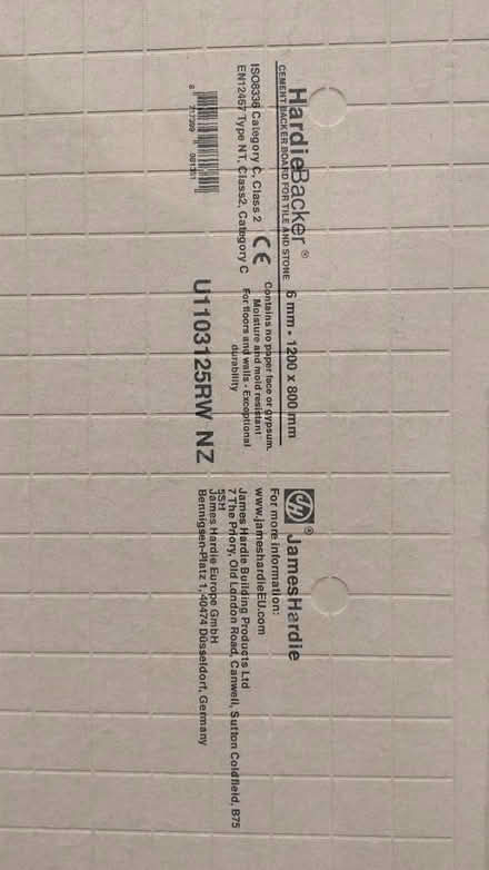 Photo of free HardieBacker tile backer board 5mm (SW11 5) #1