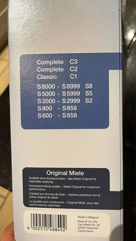 Photo of free Miele vacuum cleaner bags (Bamford S33) #2