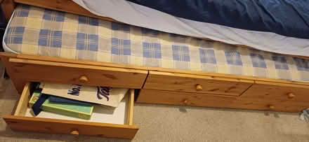 Photo of free Single pine trundle bed (Sible Hedingham CO9) #1