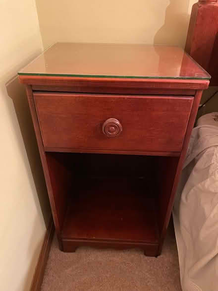 Photo of free Nightstand w/ glass top (Holly Springs area) #1