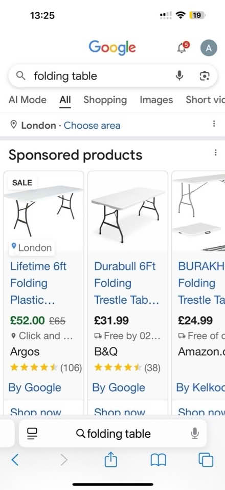 Photo of Folding table (London Field E2) #1