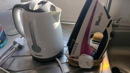 Photo of free Kitchen clear out, kettle, iron, cutlery drawers, silver microwave, plates bowls etc (Southport PR8) #2