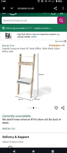 Photo of free Desk and chair (Wimbledon SW19) #2