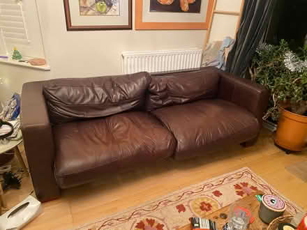 Photo of free Brown leather sofa (MK111HZ) #3