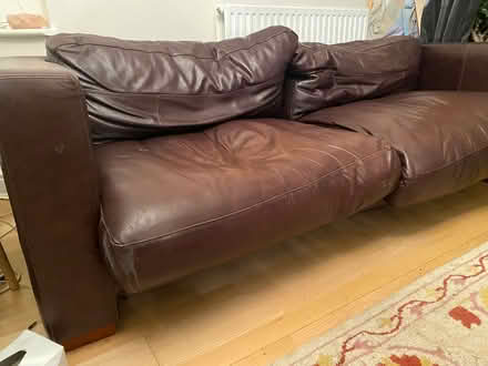 Photo of free Brown leather sofa (MK111HZ) #2
