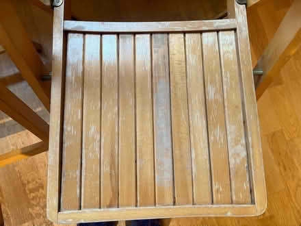Photo of free 2 x Fold up wooden dining chairs (Great Linford MK14) #3