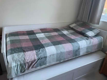 Photo of free Day bed frame with trundle bed and mattresses (Congleton CW12) #1